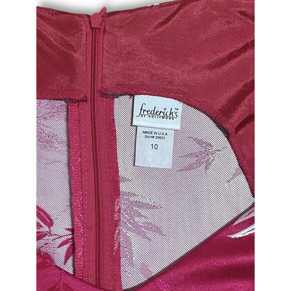 Frederick’s of Hollywood Pink Asain Floral Brocade Sleeveless Sheath Dress Sz 10 - Picture 9 of 10